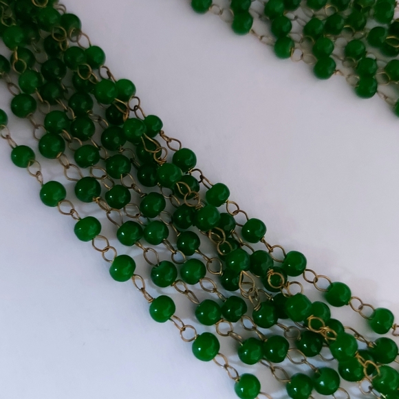 Multistrand Green Beads Necklace - Picture 5 of 5